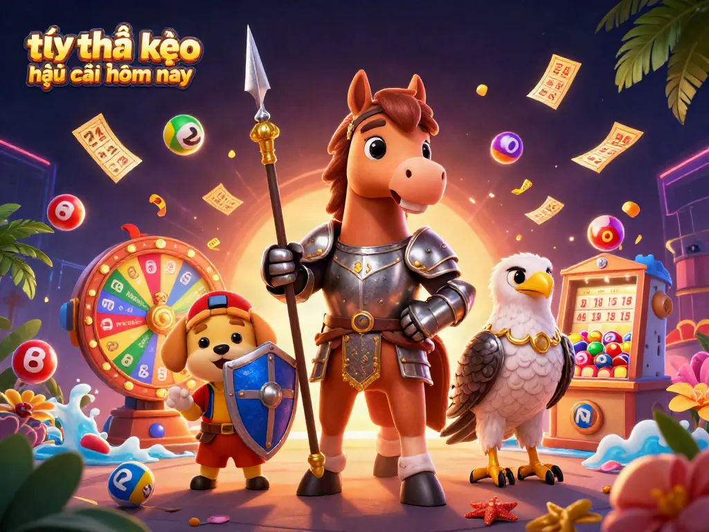 Experience the excitement of tỷ lệ kèo nhà cái hôm nay with vibrant lottery elements and engaging characters.